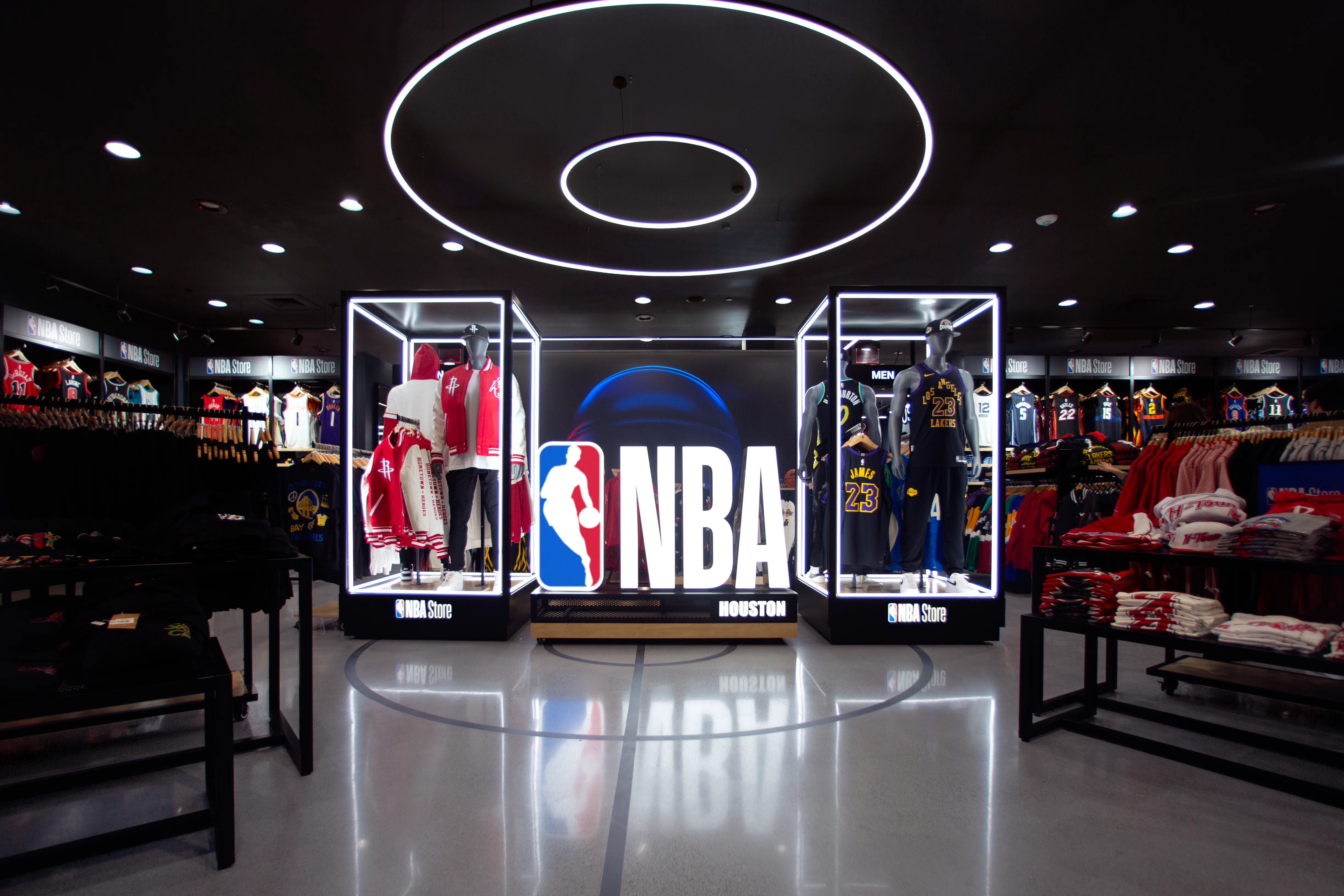 Interior shot of the NBA Flagship Store by Next/Now